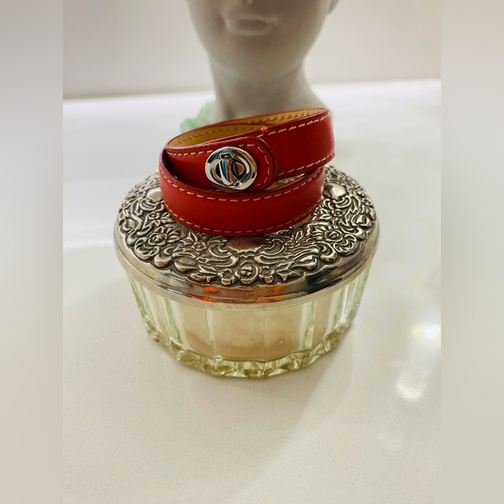 Coach Vintage Red Leather Wrap Bracelet